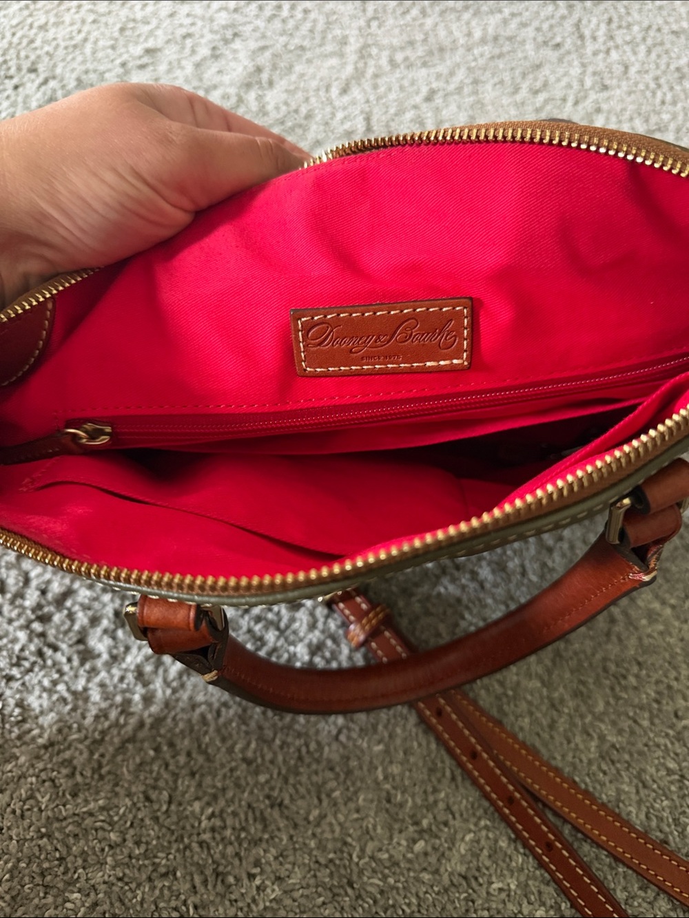 Dooney & Bourke Pebble Leather Grain Geena Satchel - Picture 6 of 12